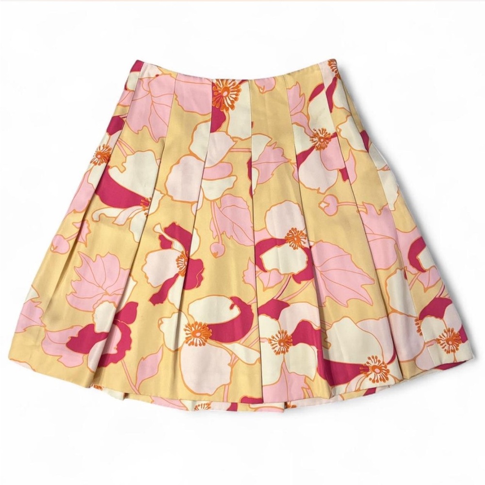 Diane Von Furstenberg Vintage Floral Pleated Skirt